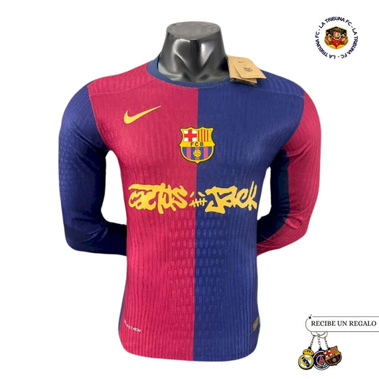 BARCELONA x TRAVIS SCOTT CACTUS JACK 2025 EDICIÓN LIMITADA VERSION JUGADOR (MANGA LARGA)