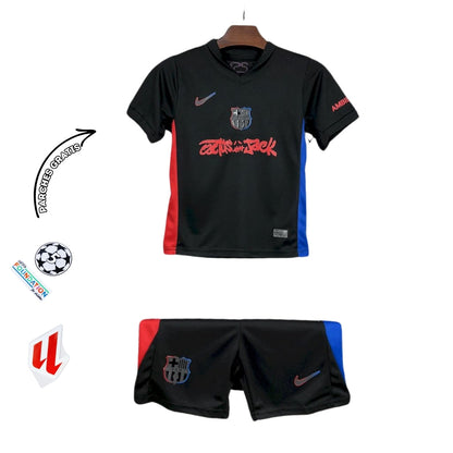 BARCELONA II x TRAVIS SCOTT CACTUS JACK NEGRA 2025 EDICIÓN LIMITADA CONJUNTO INFANTIL