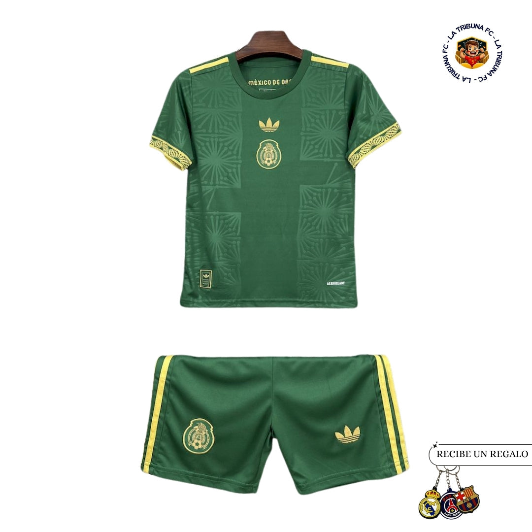MÉXICO EDICIÓN ESPECIAL DORADO VERDE 25/26 CONJUNTO INFANTIL